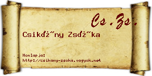 Csikány Zsóka névjegykártya